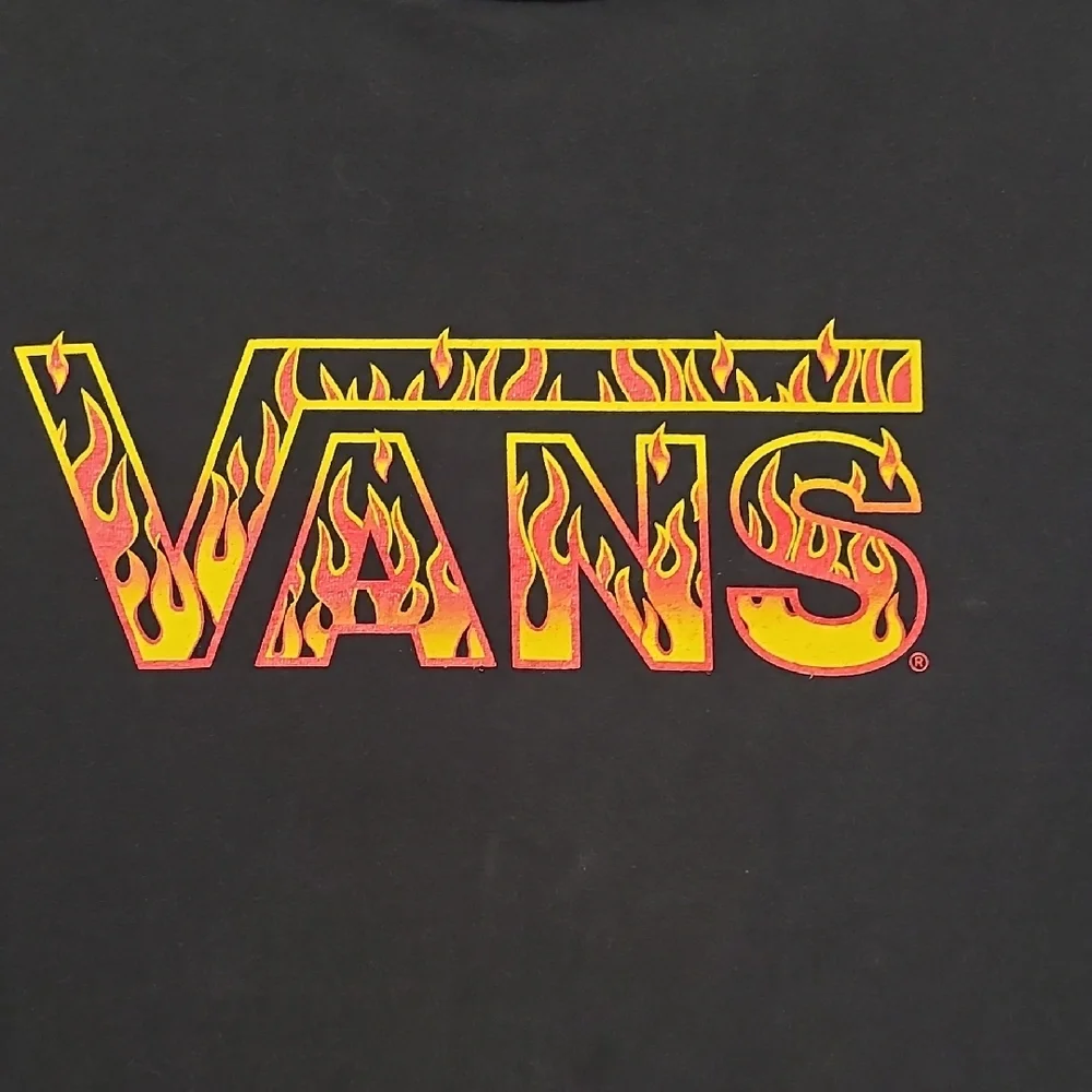 Vans Kids Black Short Sleeve‎ Tee T-Shirt Graphic Logo 100% Cotton - Size XL